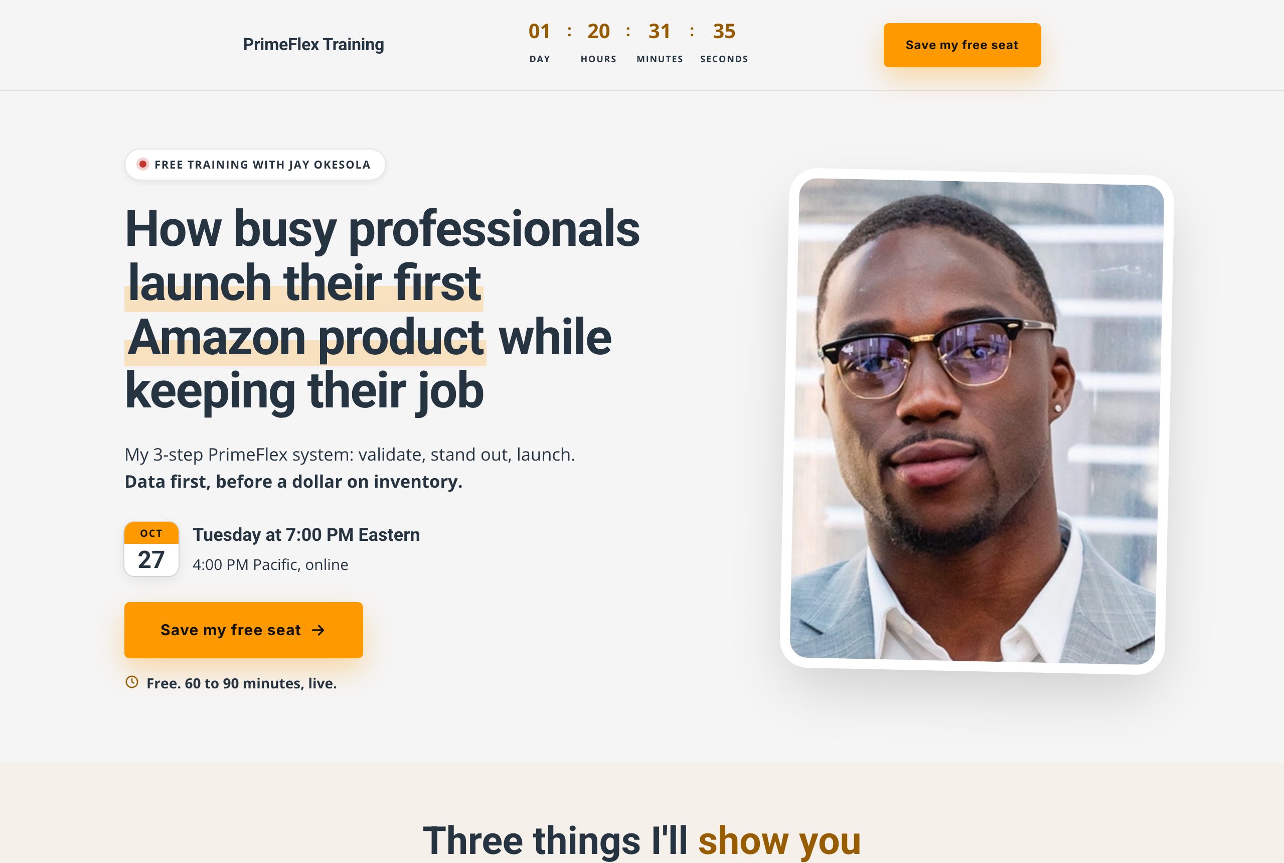 The PrimeFlex Training registration page